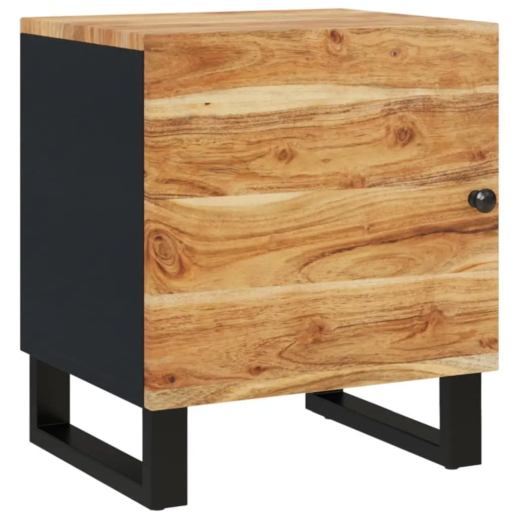 Bedside Cabinet 15.7x13x18.1 Inches Solid Wood Acacia Nightstand