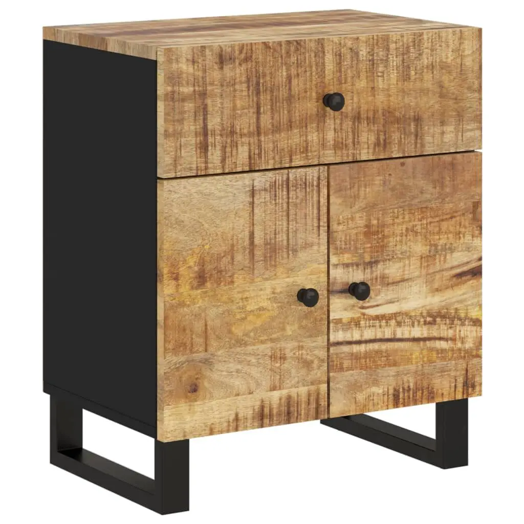 Bedside Cabinet 19.7x13x23.6 Inches Solid Wood Mango Engineered Wood Nightstand