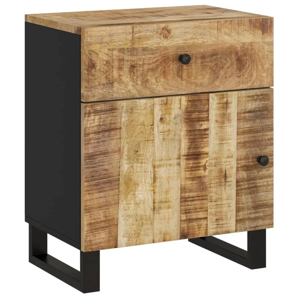 Bedside Cabinet 19.7x13x23.6 Inches Solid Wood Mango and Engineered Wood Nightstand