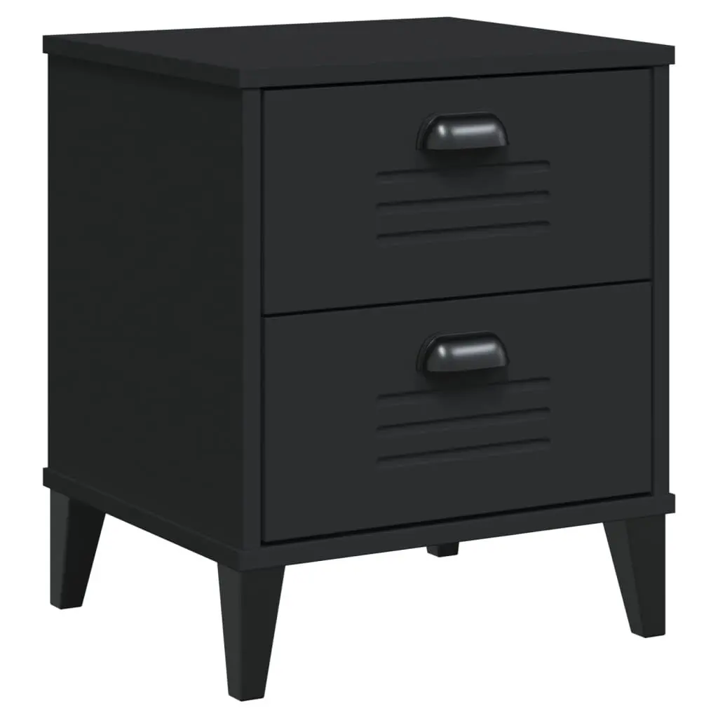 Bedside Cabinet VIKEN Black Engineered Wood Nightstand