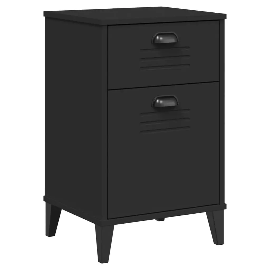 Bedside Cabinet VIKEN Black Engineered Wood Nightstand