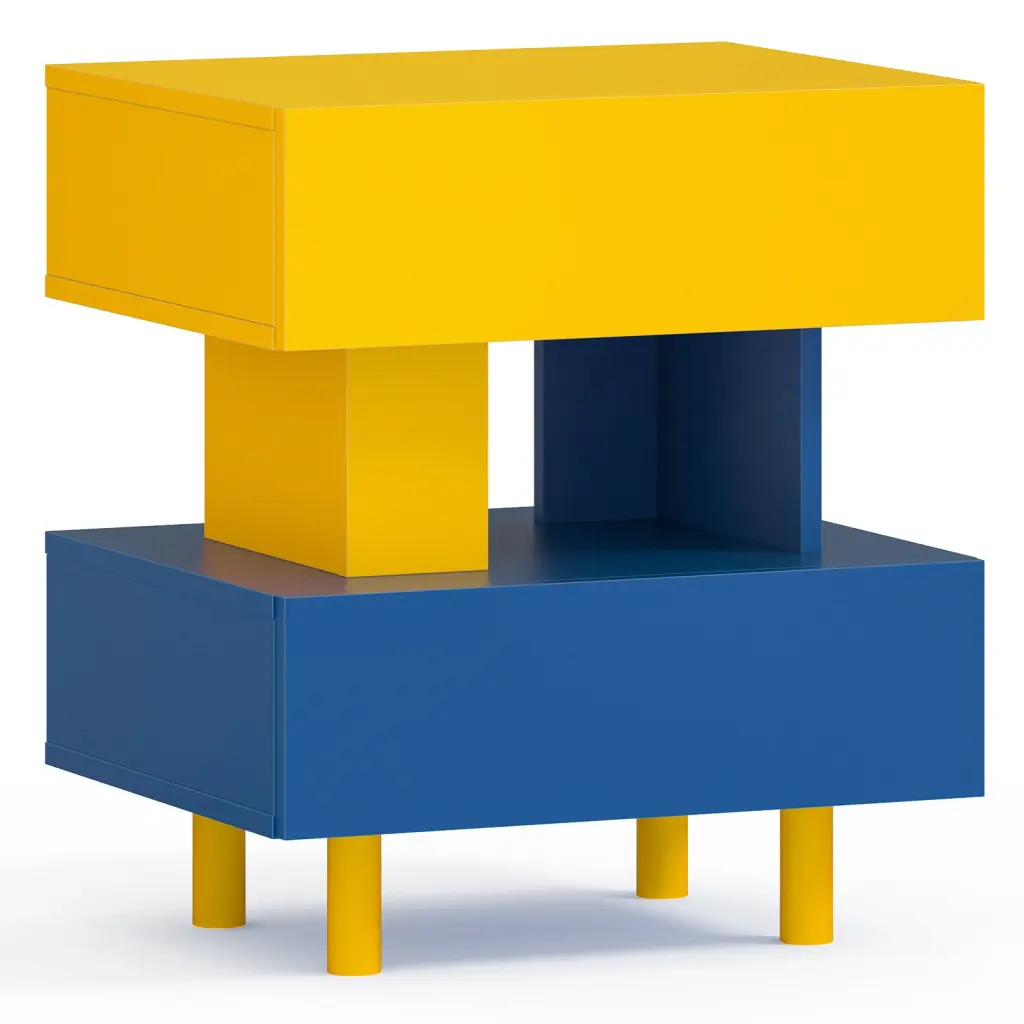 Modern Nightstand End Side Table Large Storage Space Bedside Table cubehom