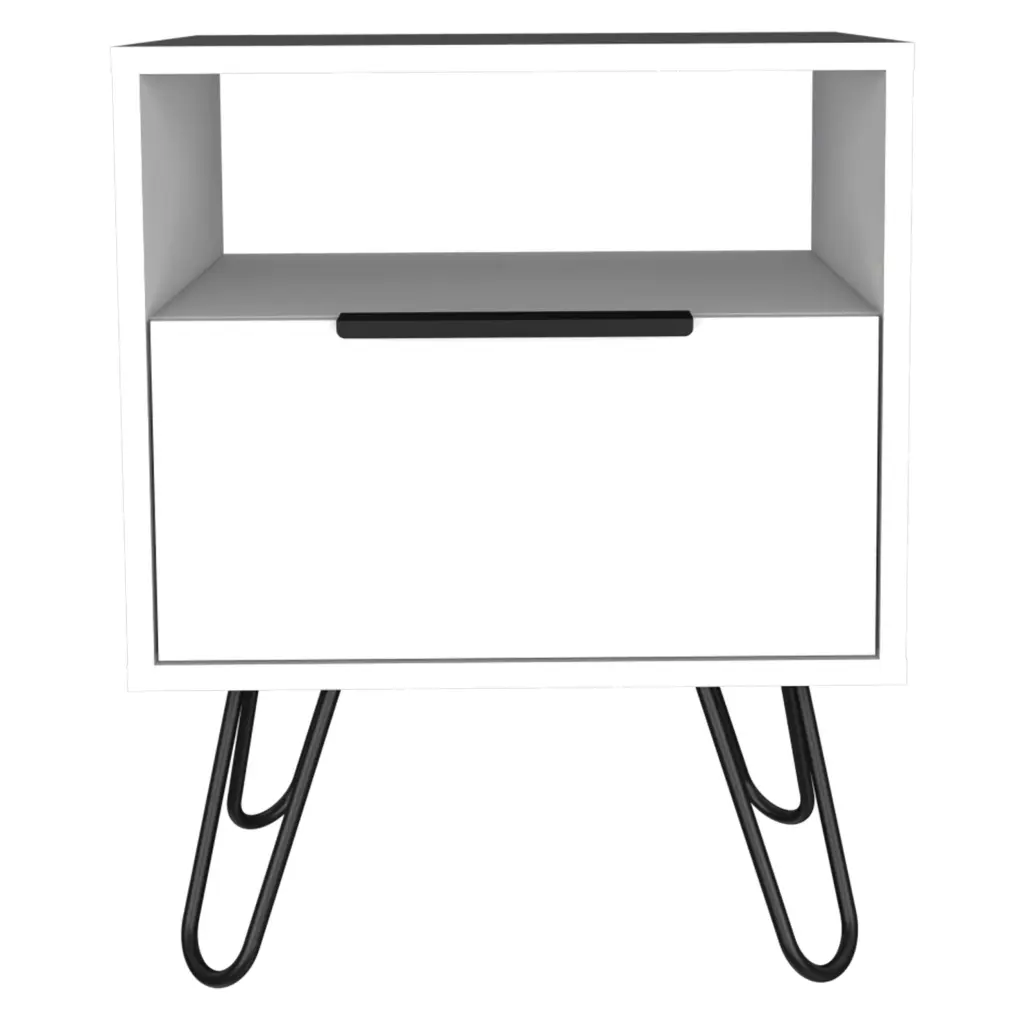 Vienna Nightstand Shelves and Hairpin Legs Brown MDF fm furniture