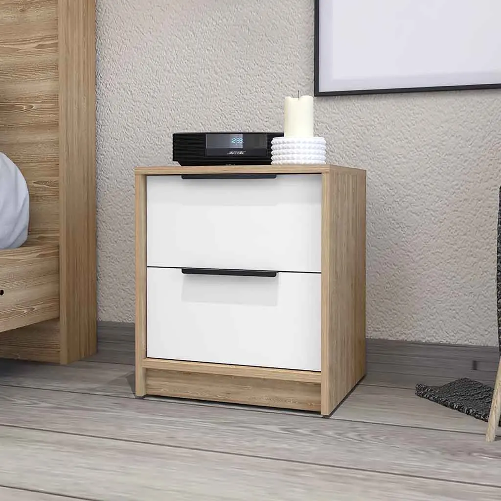 Washington Nightstand Two Large Drawers Multicolor Bedroom Furniture fm furniture