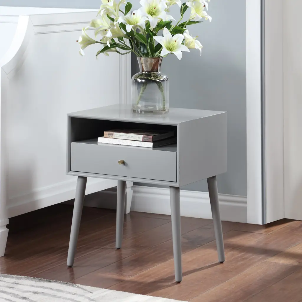 Wood Nightstand 1 Drawer and Open Storage Shelf Bedside Table fullbarn e-commerce