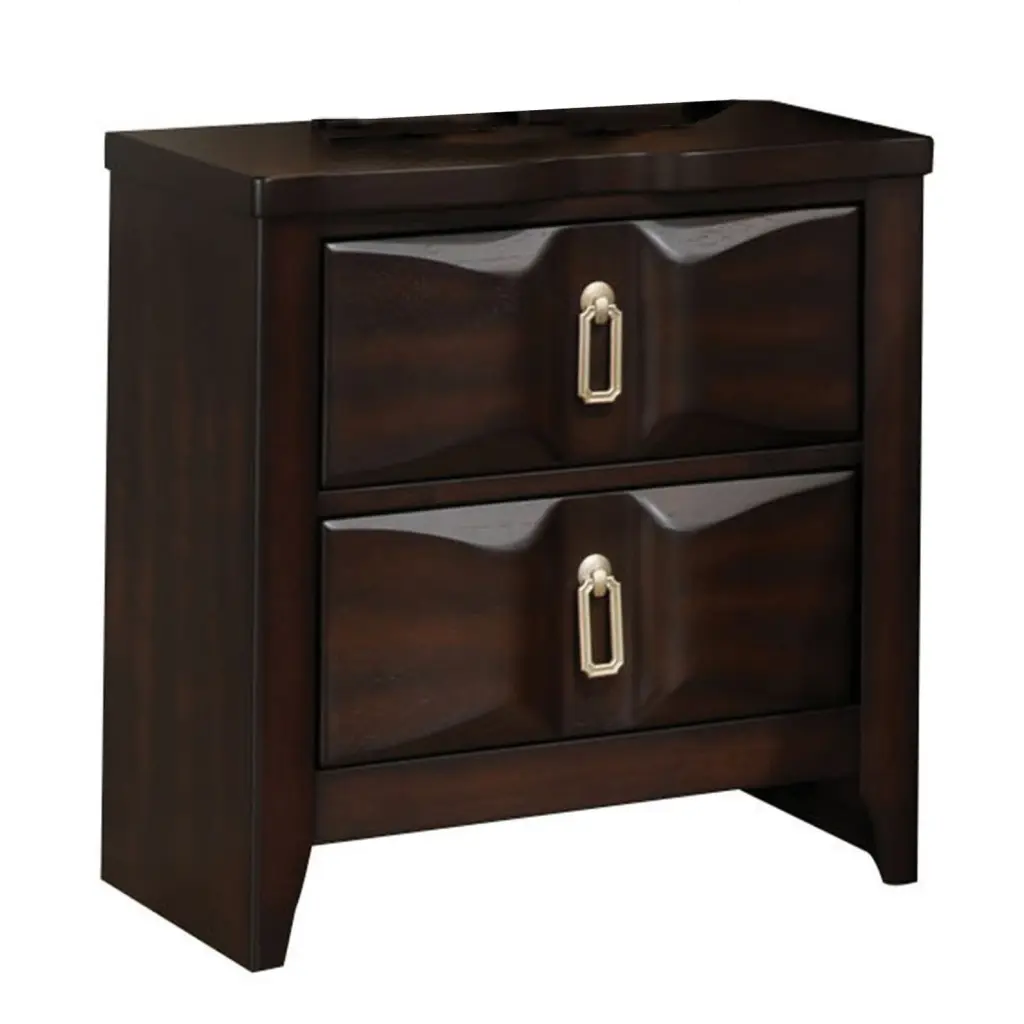 Espresso 2 Drawer Nightstand Bedroom Bedsides furniture max