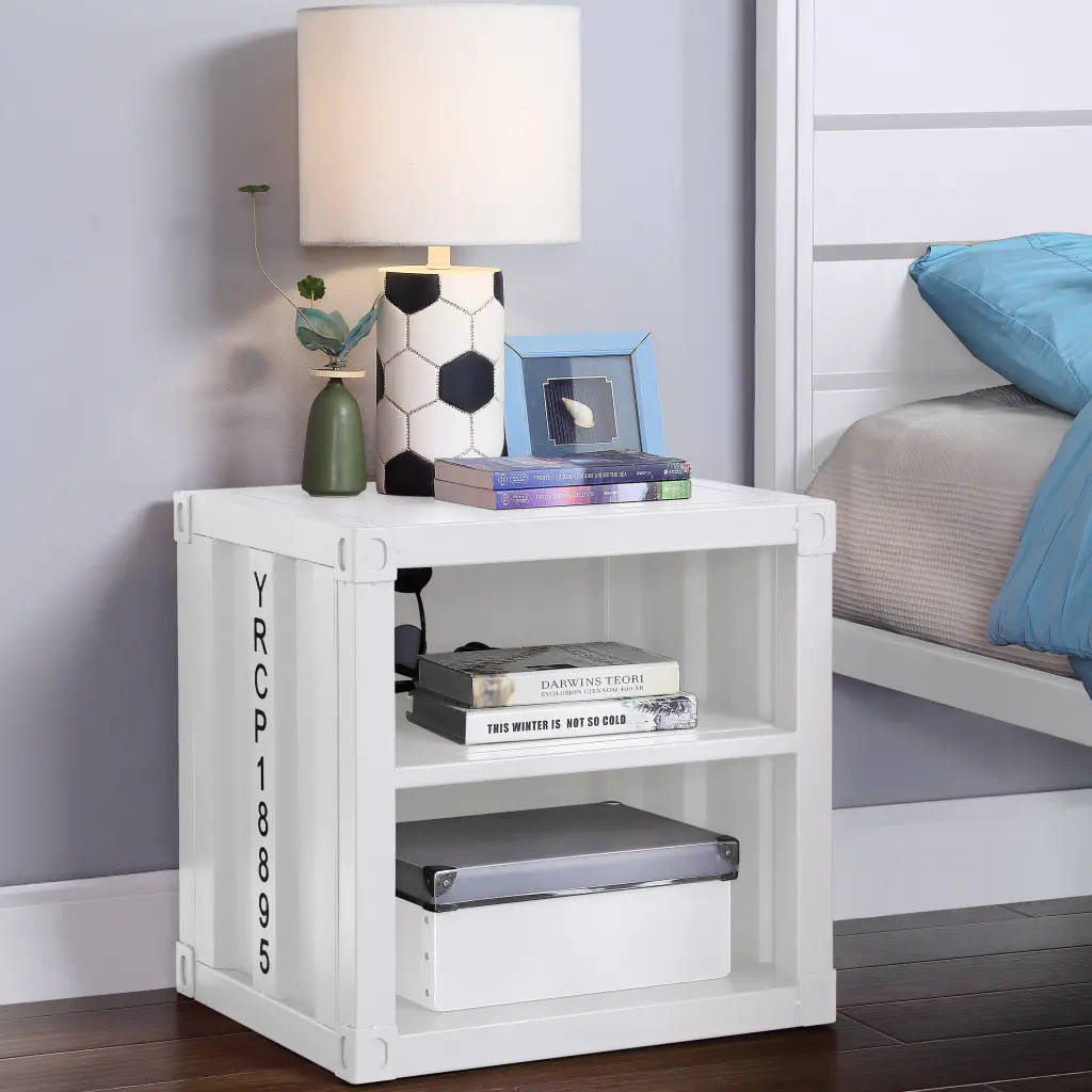 White Nightstand Open Shelf and Contemporary Metal Design furniture max