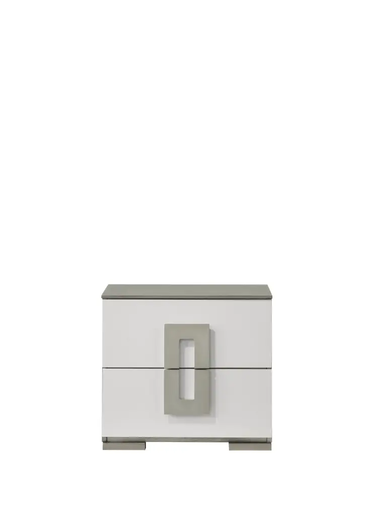 Olivia Contemporary Style 2 Drawer Night Stand Made Timber White galaxy home furnishings