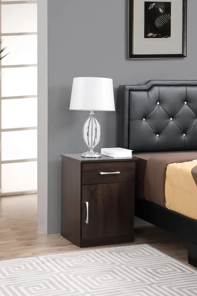 Alston G022 Nightstand Wenge Brown Particle Board Modern Design glory furniture