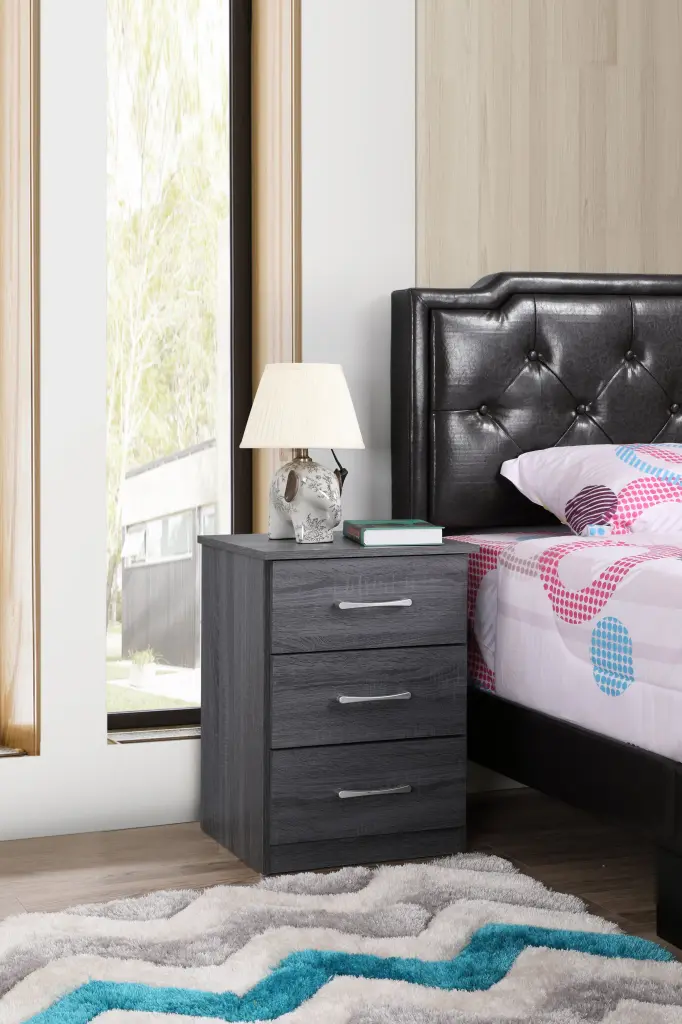 Boston G023 Nightstand Gray Particle Board Bedside Table glory furniture