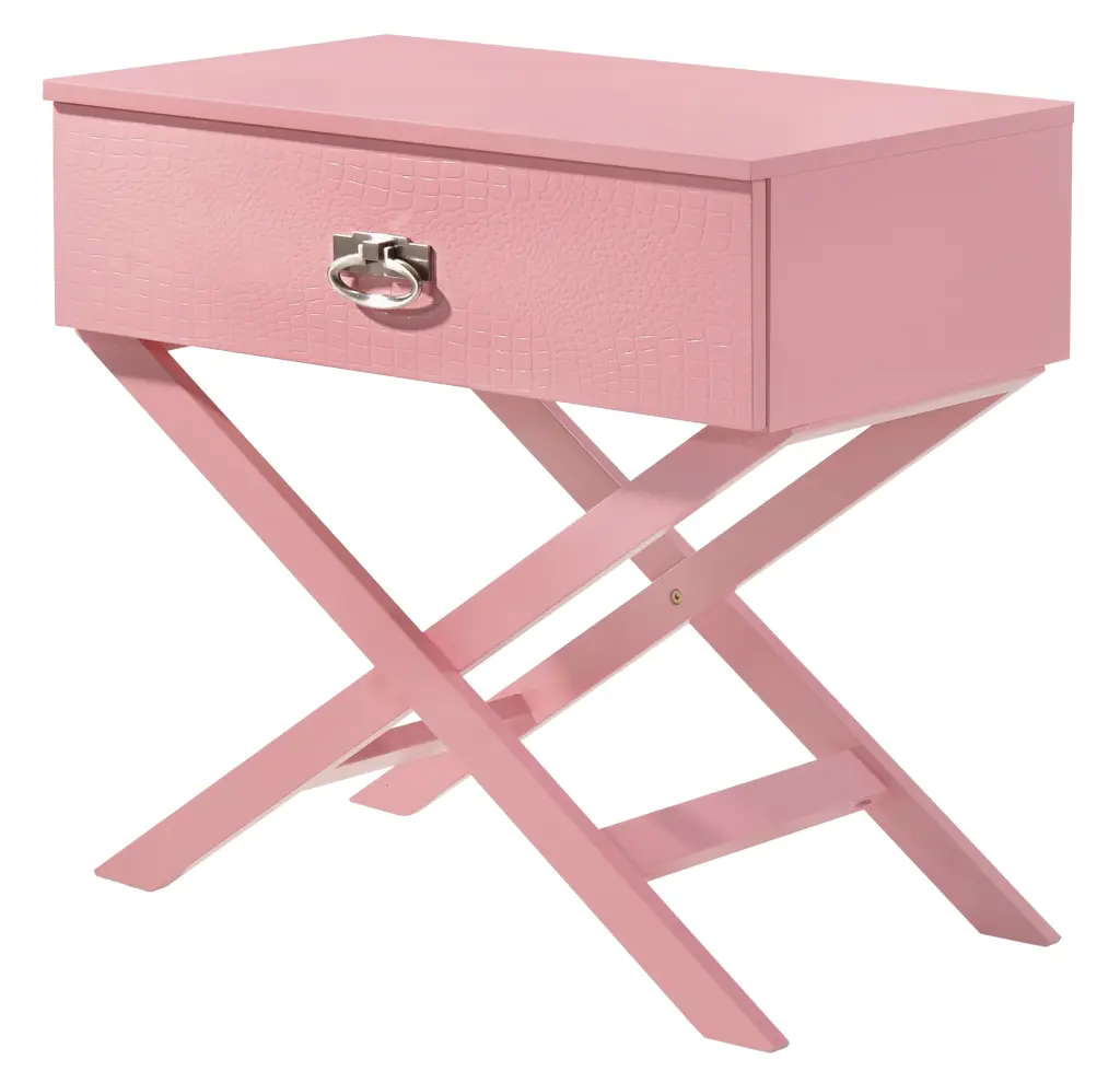 Charming Pink Nightstand Modern Bedrooms Pink Particle Board Design glory furniture