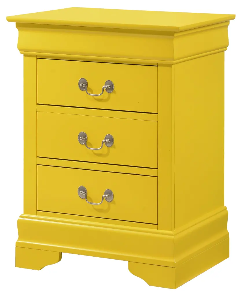 Charming Yellow Traditional Nightstand, Yellow Particle Board Bedside Table glory furniture