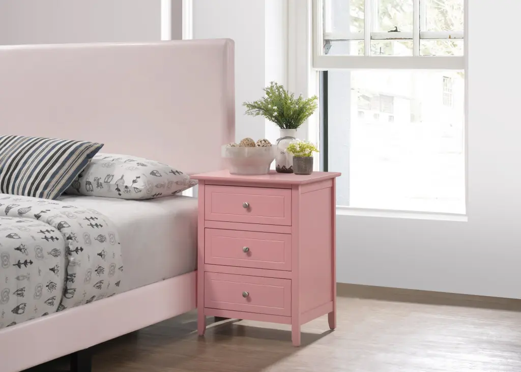 Daniel G1304 Nightstand Pink Particle Board glory furniture