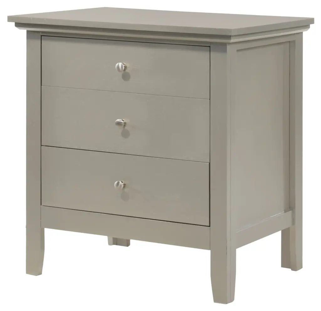 Hammond G5403 N 3 Drawer Nightstand Silver Champagne Finish Particle Board Construction glory furniture
