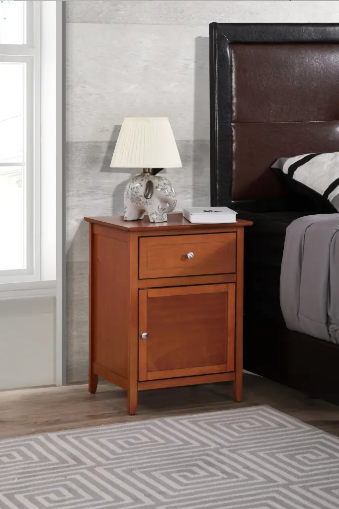 Izzy G1414 N 60 1 Drawer 1 Door Nightstand Oak Particle Board glory furniture