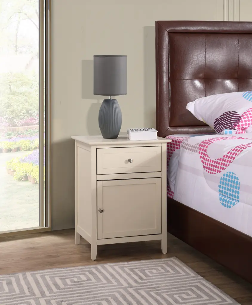 Izzy G1415 N 75 1 Drawer 1 Door Nightstand Beige Particle Board glory furniture