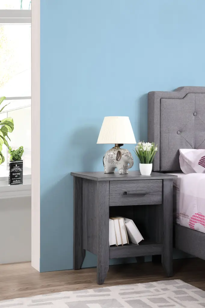 Lennox G053 N Nightstand Gray Particle Board Modern Design glory furniture