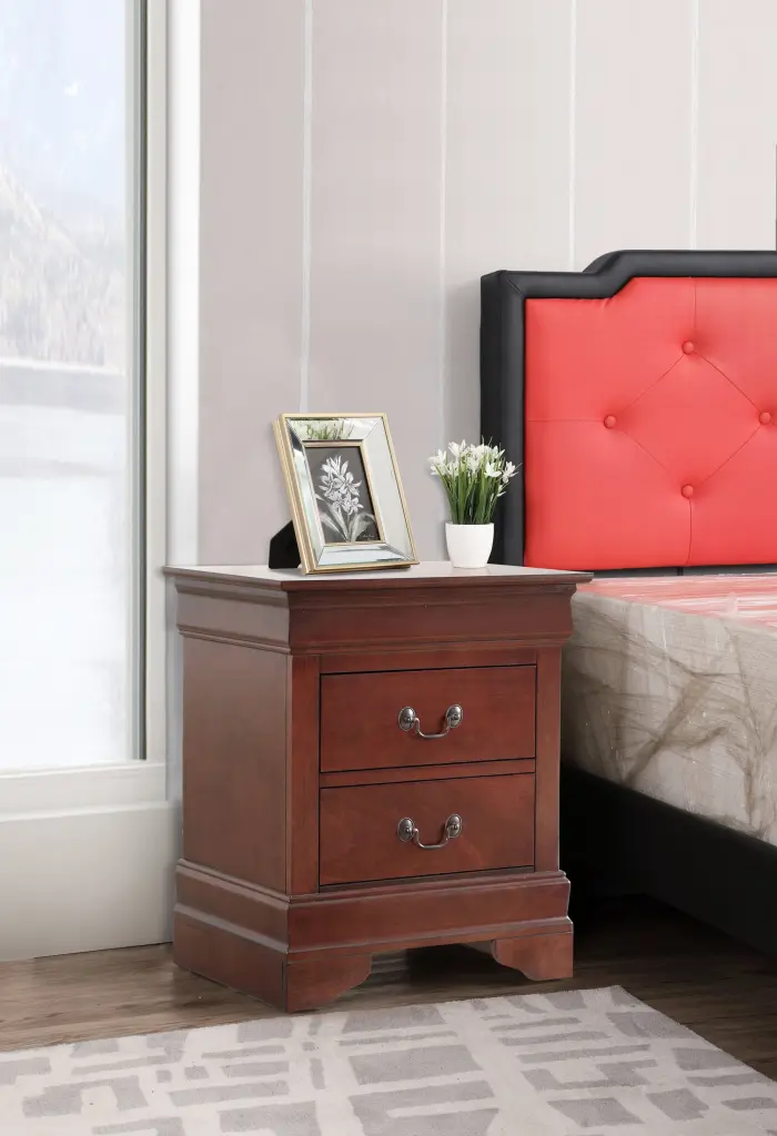 Louis Philippe G02100 Nightstand Cherry Particle Board glory furniture