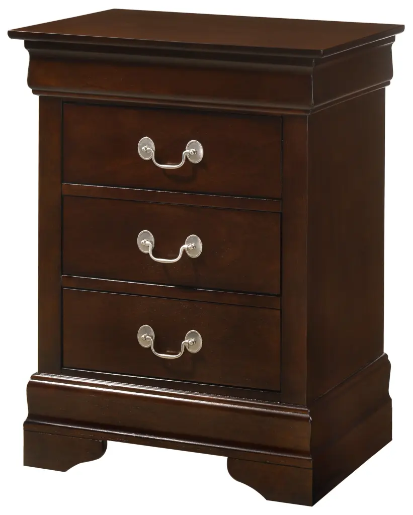Louis Phillipe 3 Drawer Nightstand Cappuccino Beige glory furniture