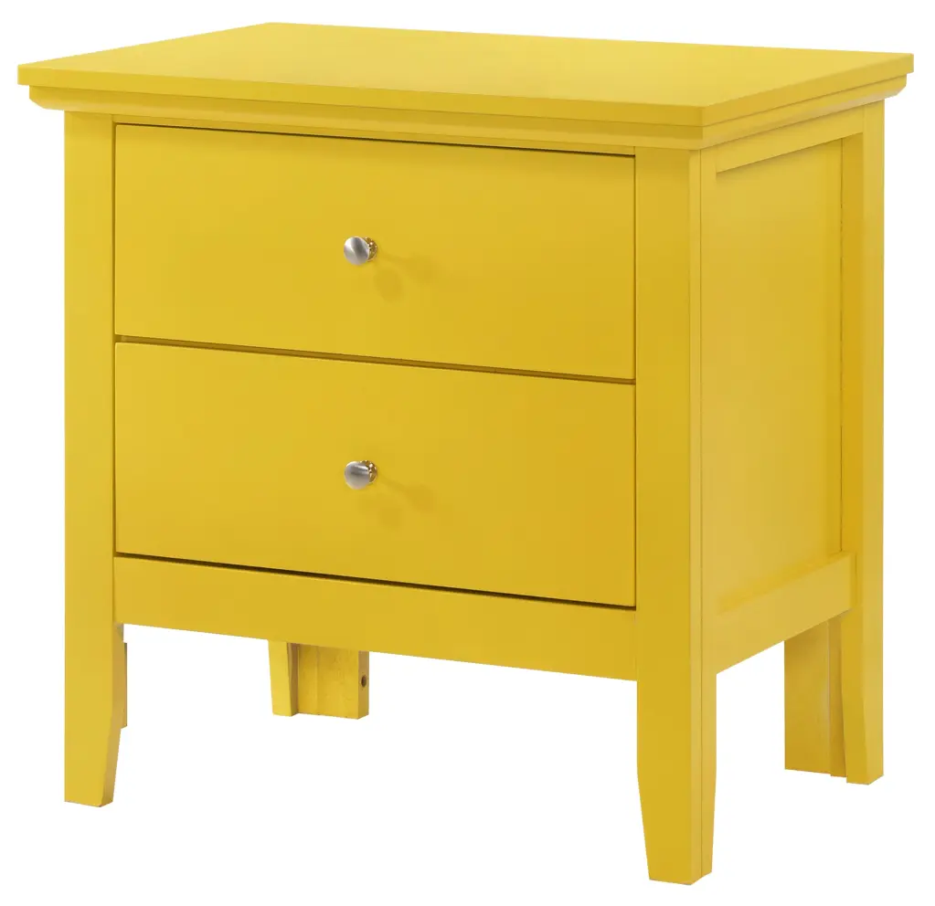 Primo G1332 Nightstand Yellow Particle Board Bedside Table glory furniture