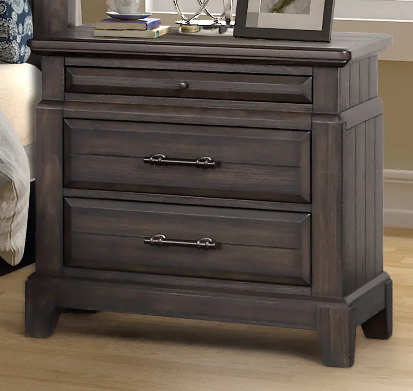 2 Drawer Nightstand Mahogany Solid Wood MDF ihomefurnishings