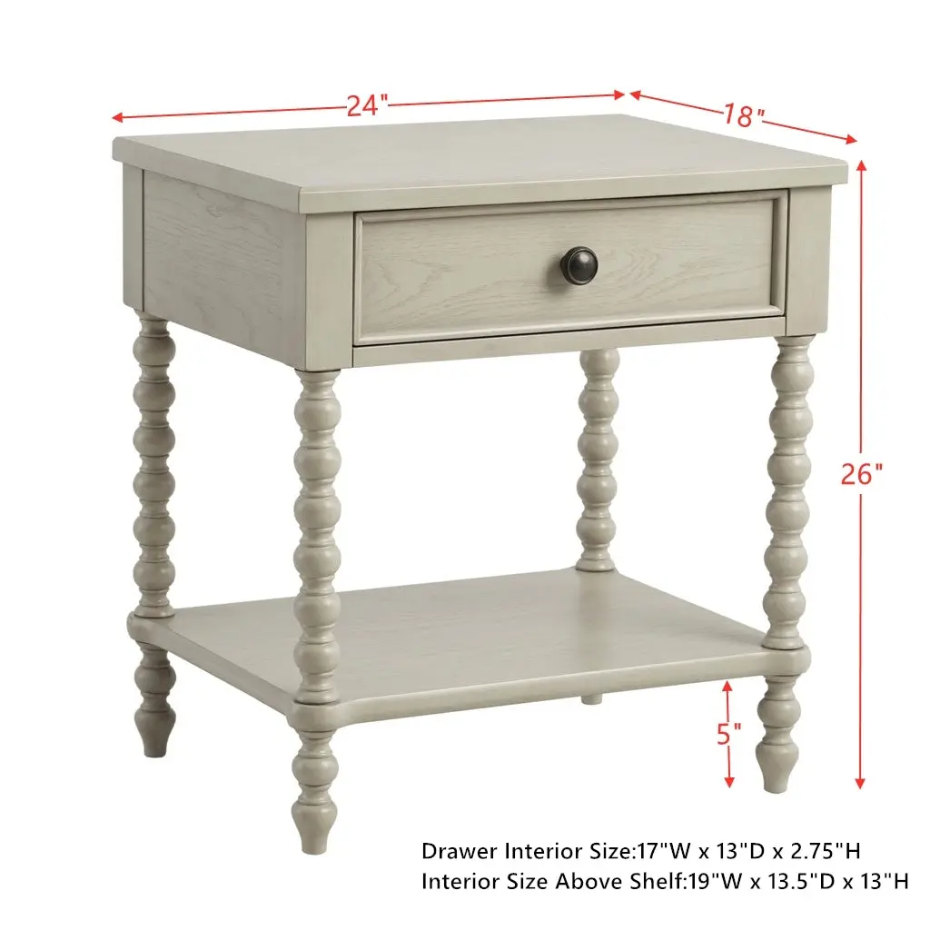 Nightstand Natural Timber Bedside Table Drawer jla