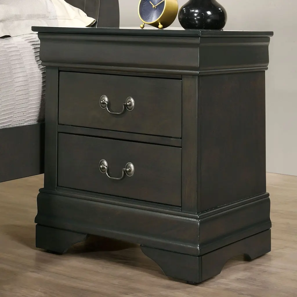 1Pc Nightstand Gray Louis Philippe Solid Wood Dovetail Construction kanepe