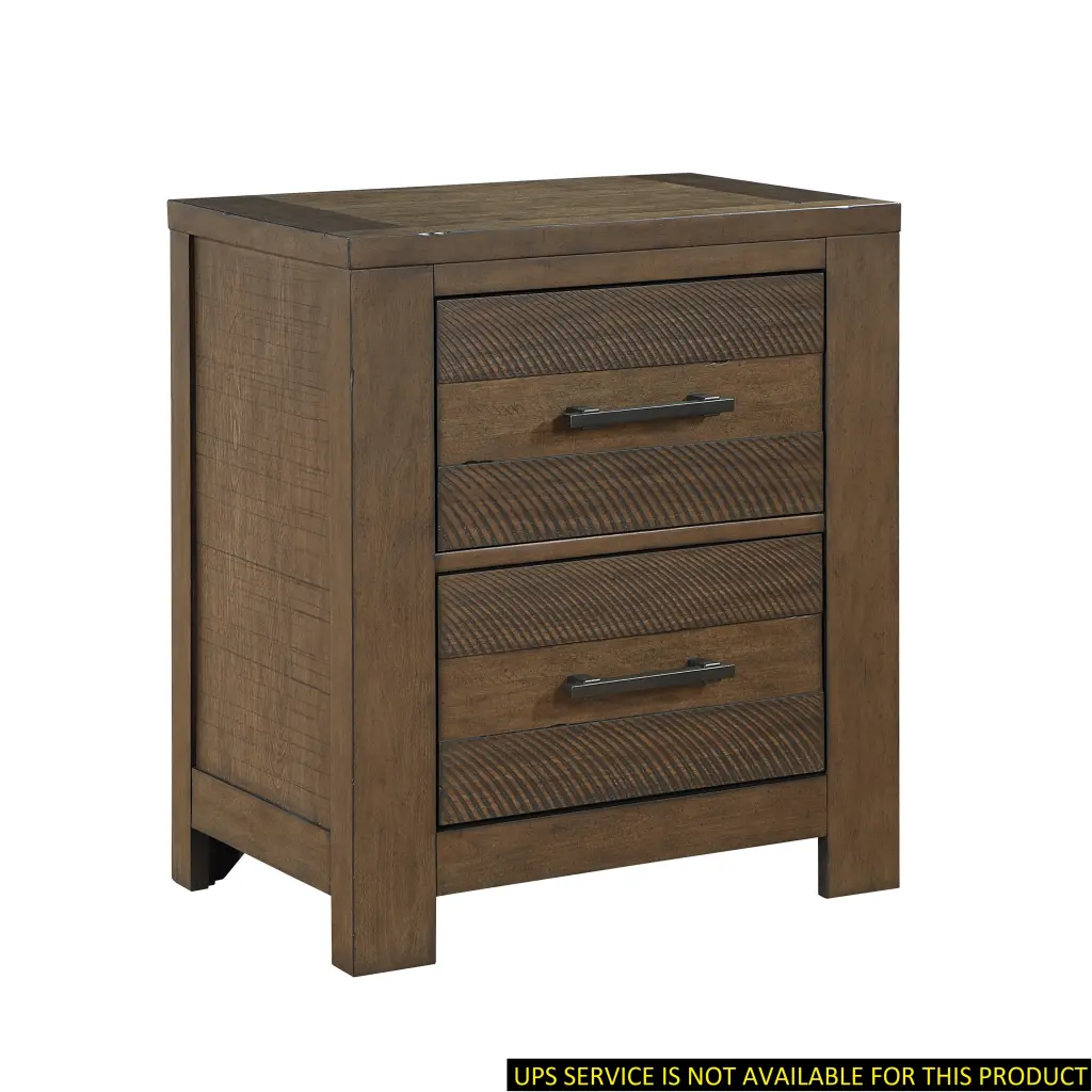 Antique Brown Nightstand Two Drawers Bedroom Furniture kanepe