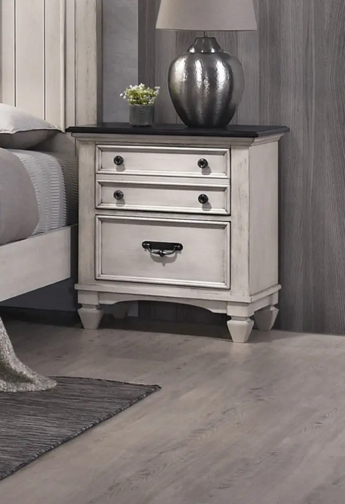 Beautiful Two Tone Finish Nightstand Two Storage Drawers kanepe
