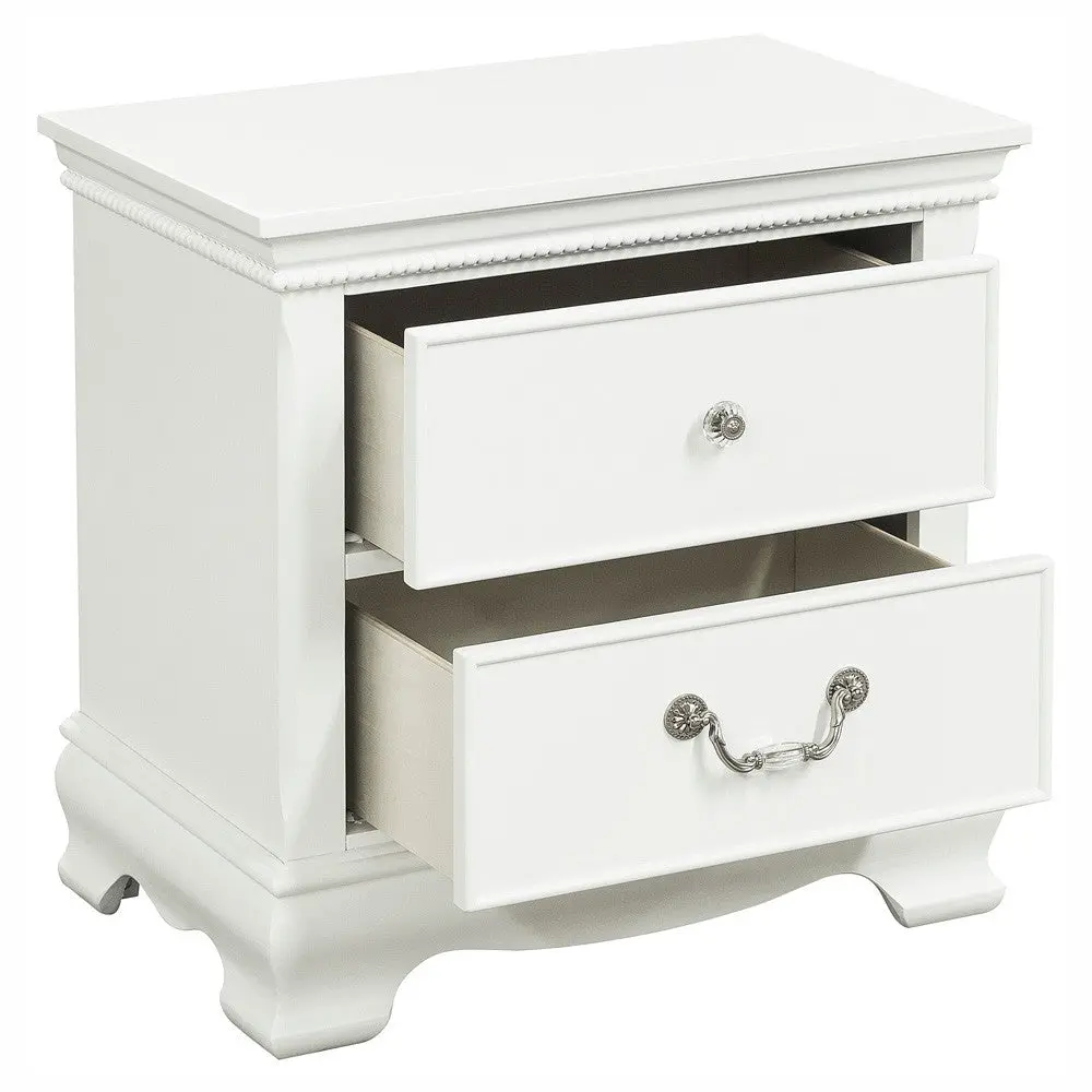 Classic Traditional 1Pc Nightstand Timber White Finish Dovetail Drawer kanepe