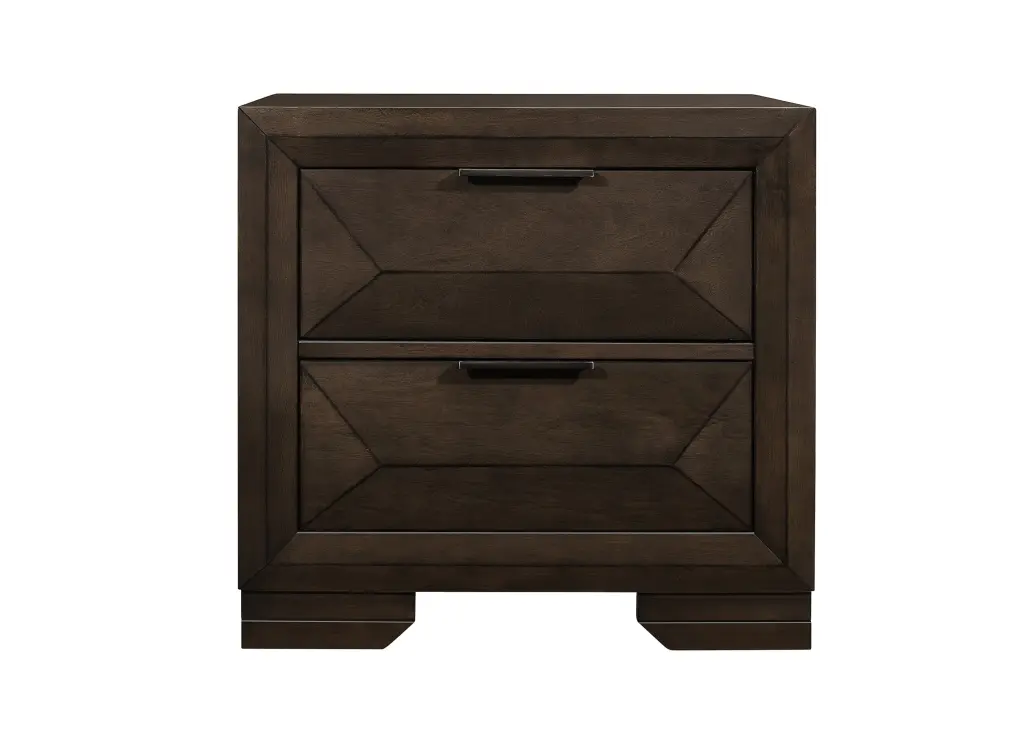 Contemporary Design 2 Drawers Nightstand 1Pc Bedroom Furniture Warm Espresso Finish kanepe