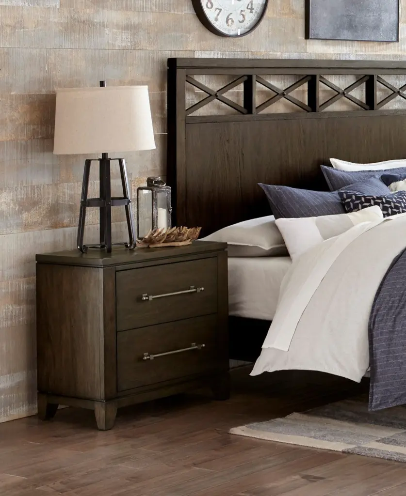 Contemporary Style Bedroom 1Pc Nightstand 2 Drawers Dark Brown Finish kanepe