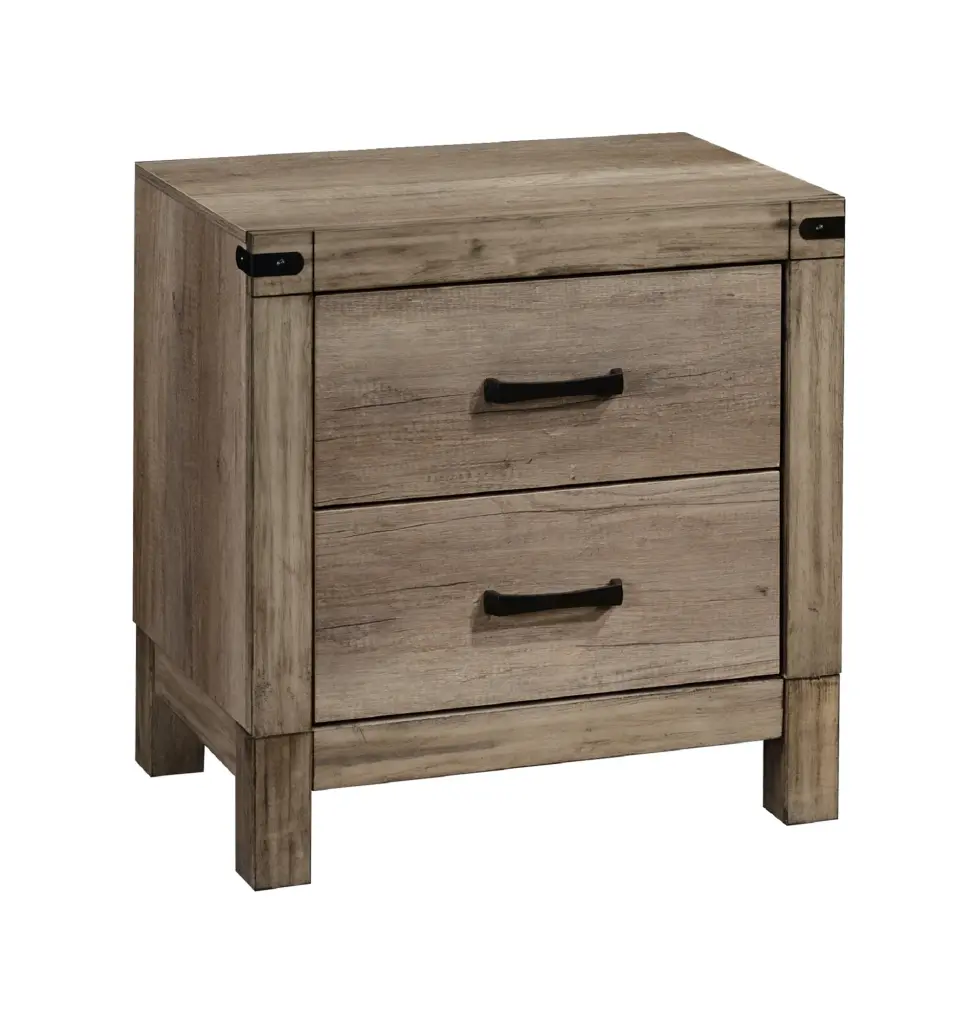 Contemporary Tall Two Drawer Night Stand Bedroom Solid Timber Nightstand kanepe