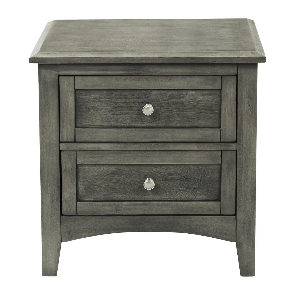 Cool Gray Finish Nightstand Drawers and Brushed Nickel Tone Knobs kanepe