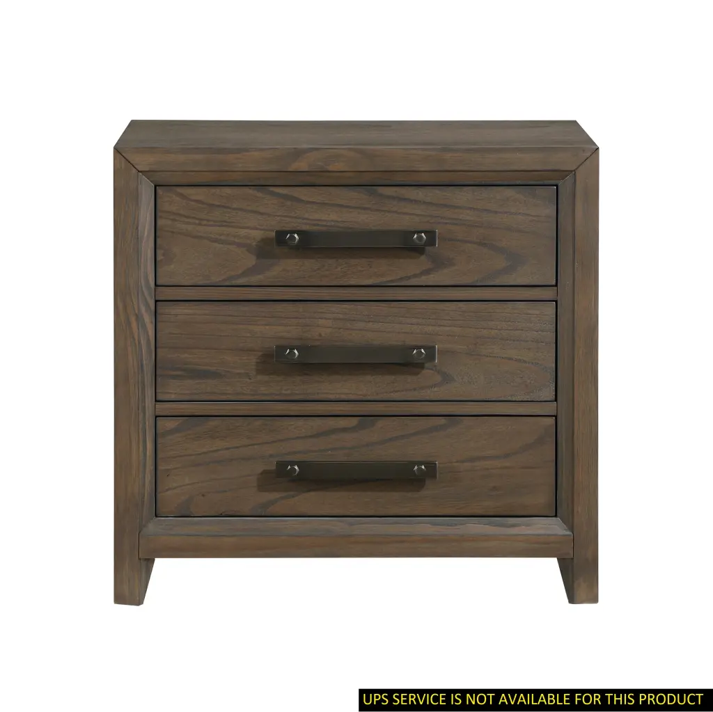 Dark Walnut Finish Nightstand 3 Drawers Timeless Design kanepe