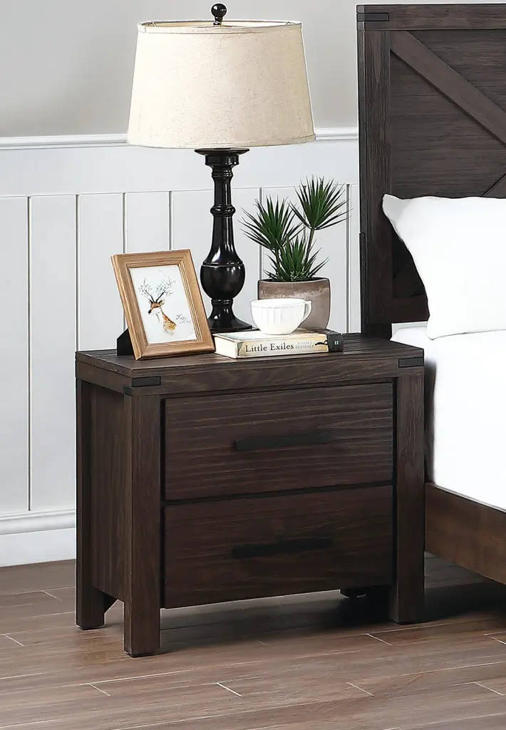 Effortless Nightstand Drawers Solid Wood Bed Side Table kanepe