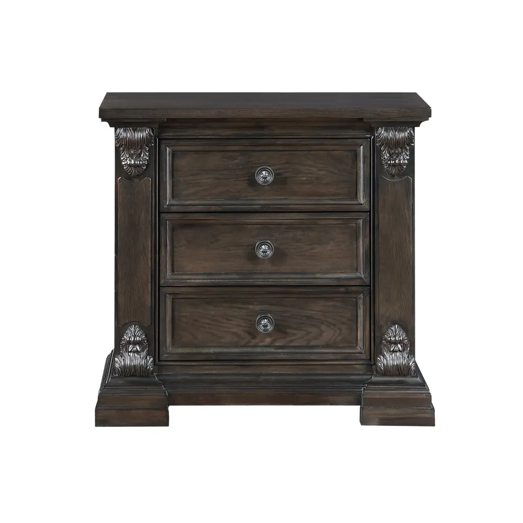 Elegant Design 3 Drawers Nightstand Traditional Vintage Bedroom Furniture kanepe