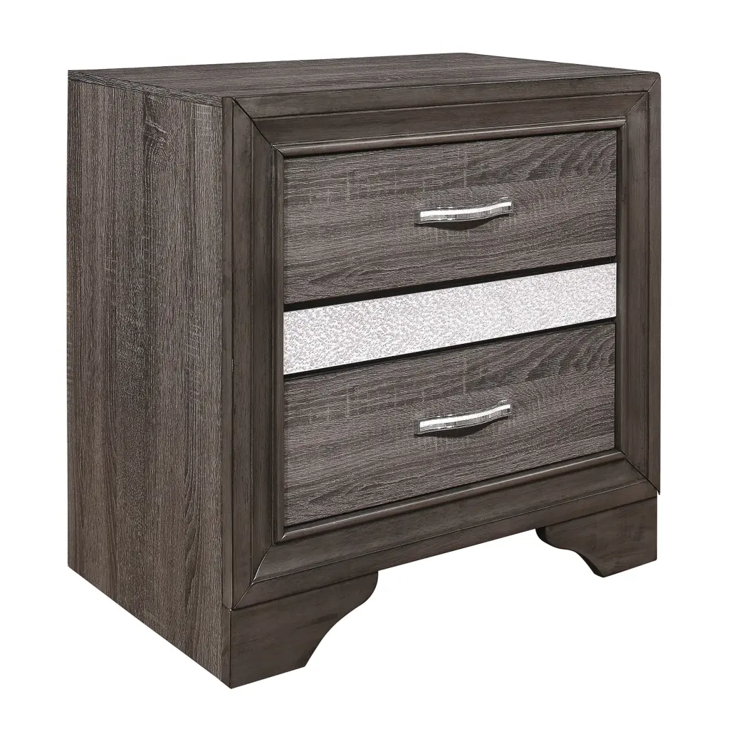 Glamorous Two Tone Nightstand Hidden Accessory Drawer and Polish Chrome kanepe