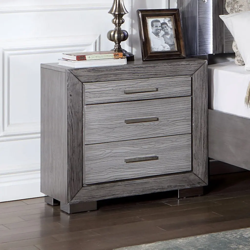 Gray Hue Nightstand Bedroom Solid Timber Bar Handles kanepe