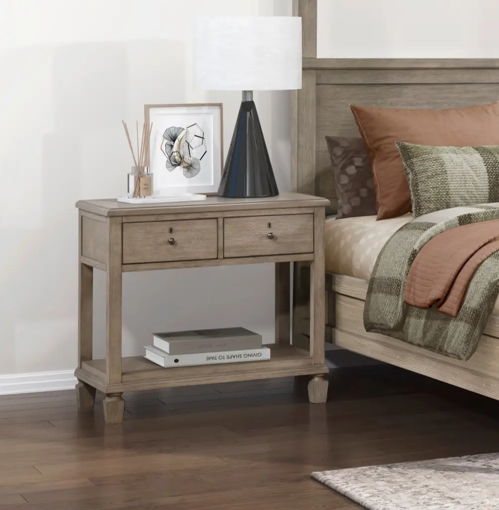 Gray Oak Finish Timeless Transitional Bedroom Nightstand 1Pc kanepe