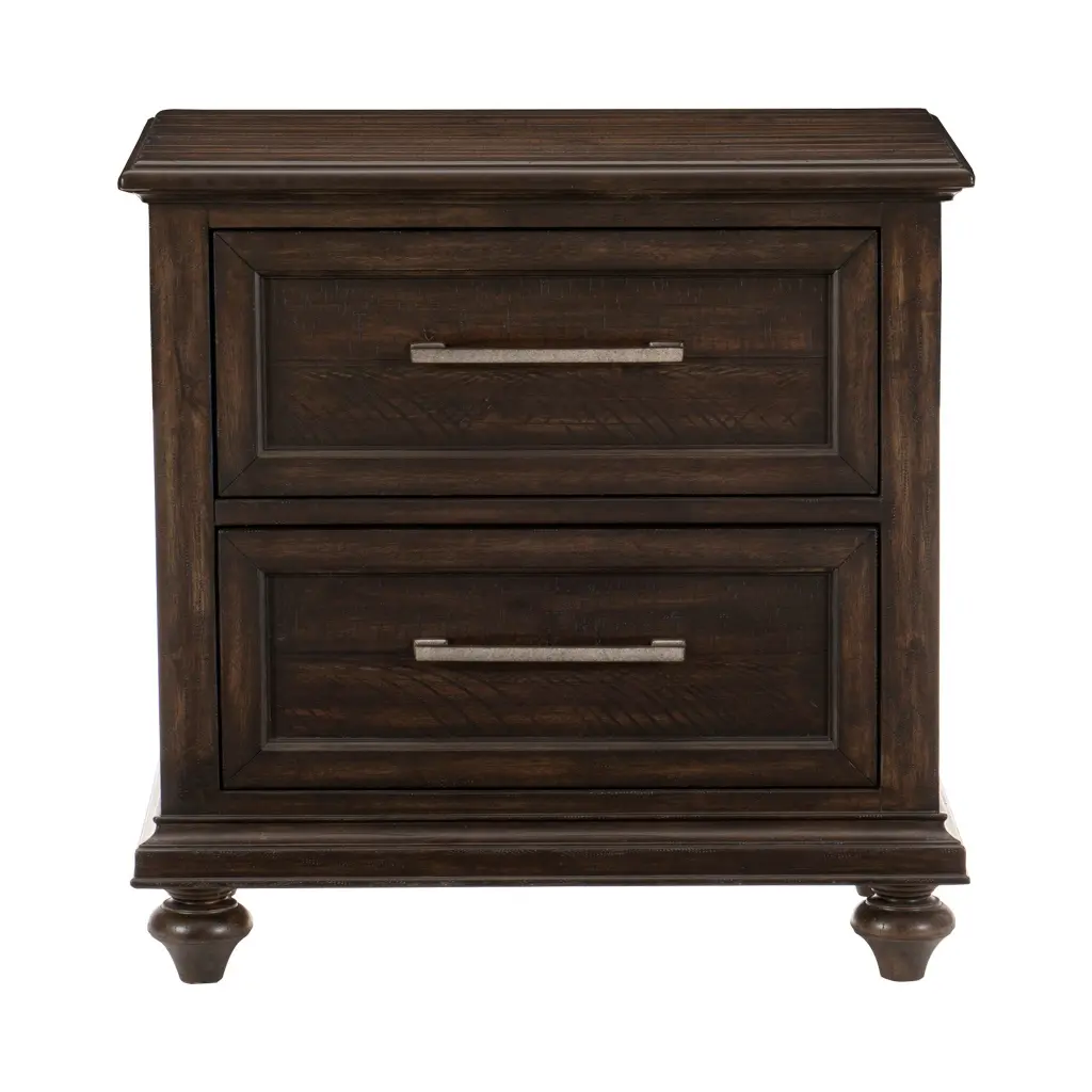Solid Transitional Style Bedroom 1Pc Nightstand 2 Drawers Traditional kanepe