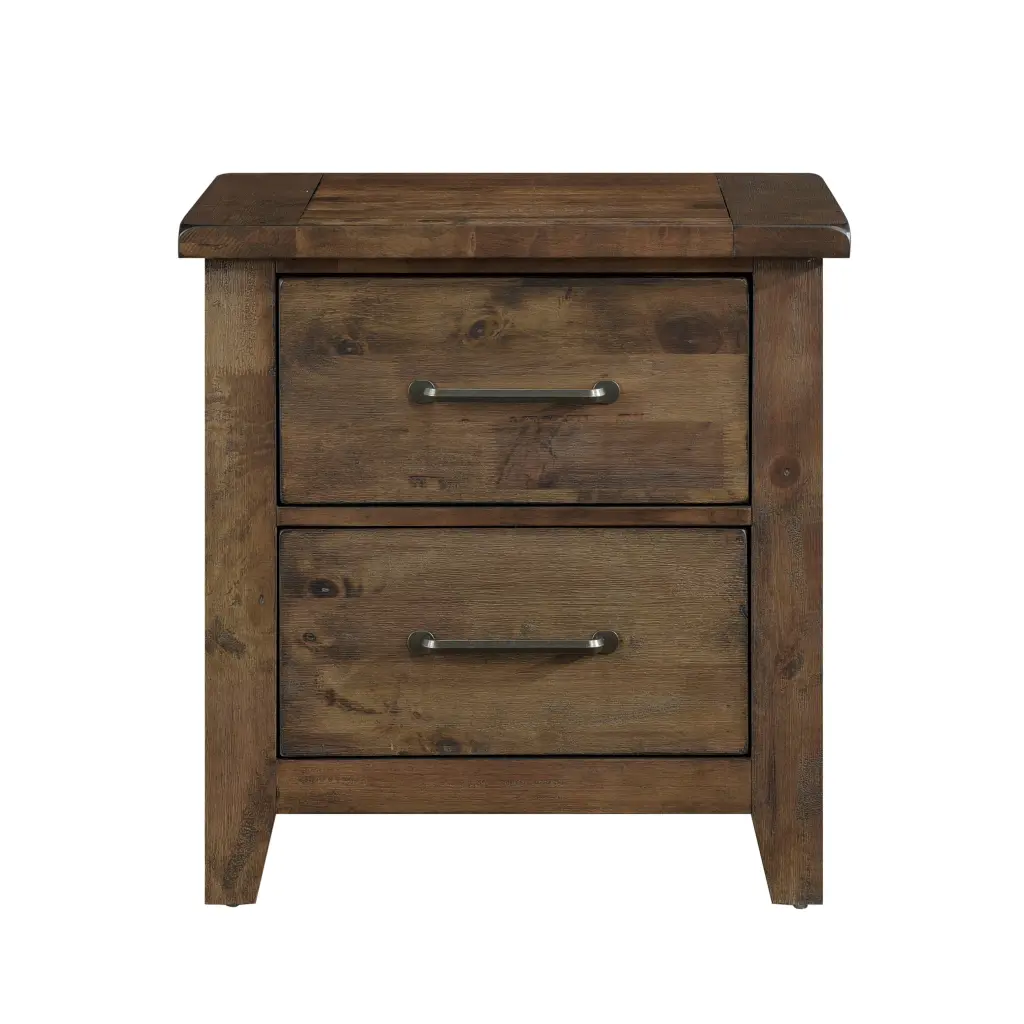 Timeless Transitional Nightstand Burnished Finish Solid Rubberwood kanepe