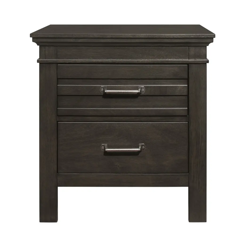 Transitional Bedroom Nightstand Center Glide Drawers Charcoal kanepe