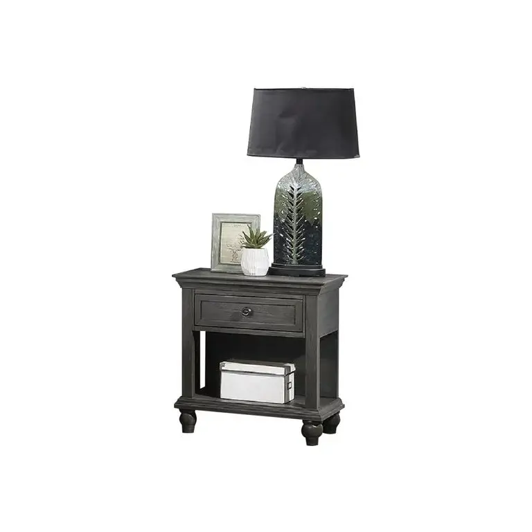 Unique Natural Brown Grey Finish Transitional Timberen Nightstand Bedside Table kanepe
