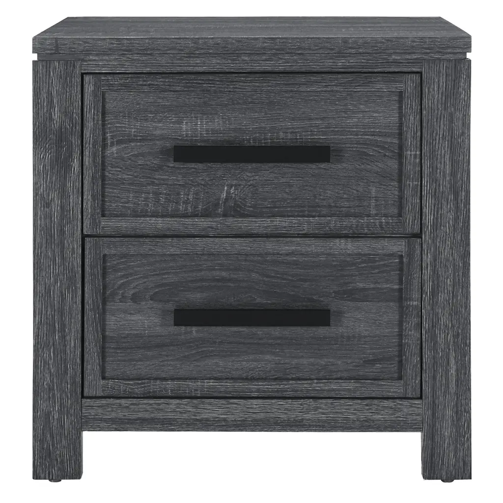 Aya Dark Grey Nightstand Dark Gray Solid Wood and MDF luxe modern furniture