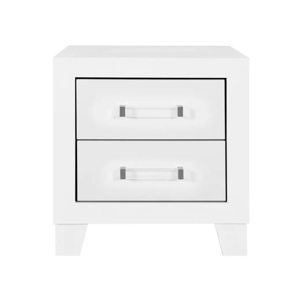 Omoda White Nightstand Elastomer Timber Bedside Table luxe modern furniture