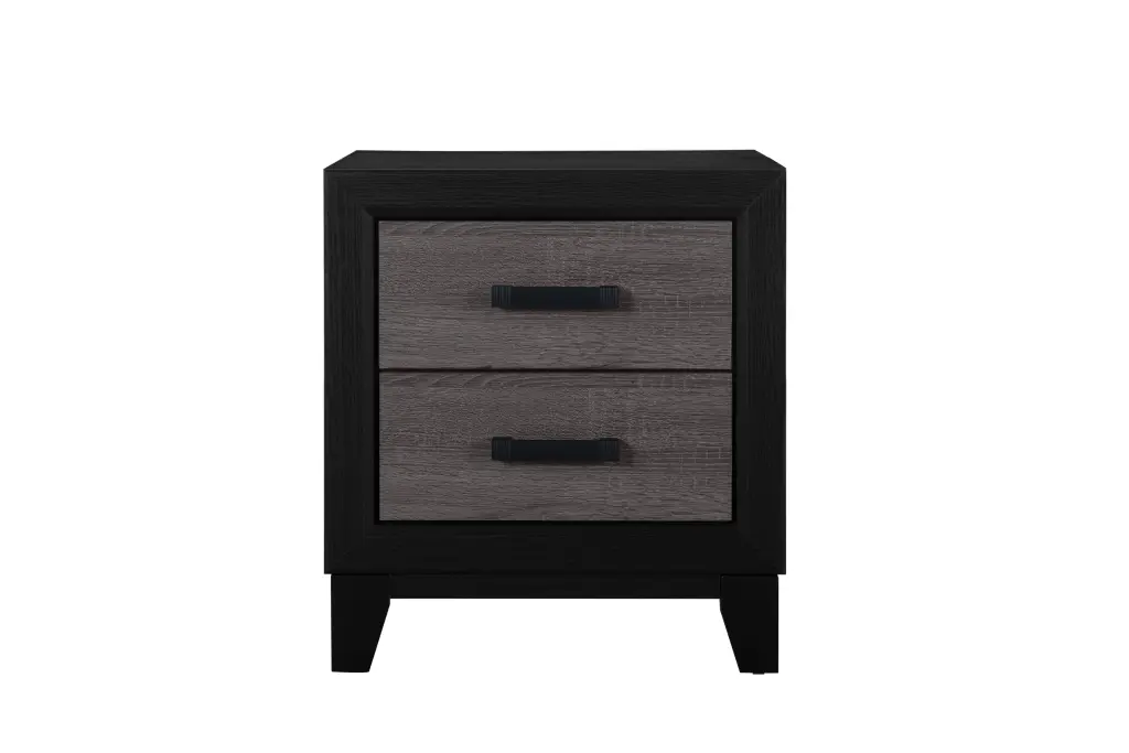 Soluto Grey and Black Nightstand Solid Timber and MDF Bedroom Storage luxe modern furniture