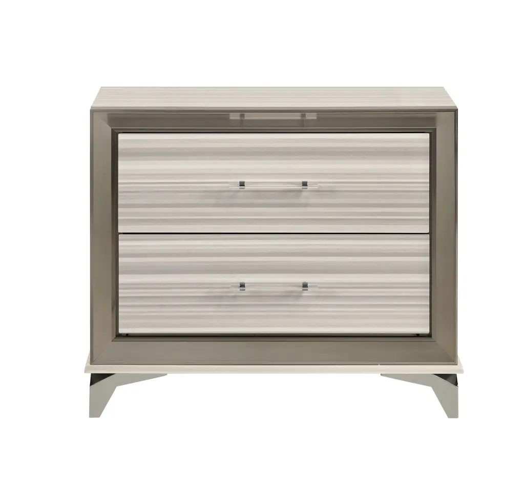 Star White Nightstand White Solid Timber MDF Bedroom luxe modern furniture
