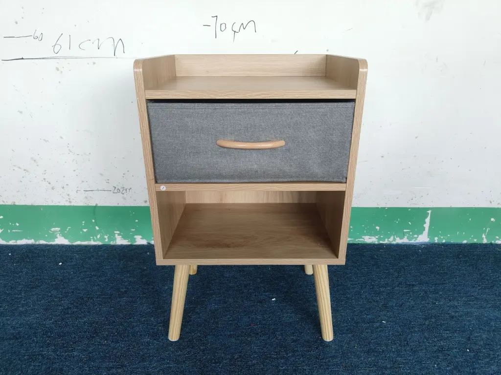 Nightstand Collapsible Drawer 2 Tier Storage End Table moonriver