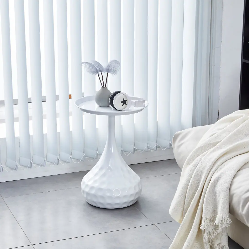 White Metallic Side Table Small Sofa Table Nightstand Bedroom rnb
